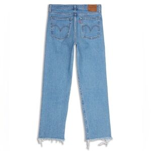 Levi’s High Waisted Straight Frayed Hem Blue Jeans size 27